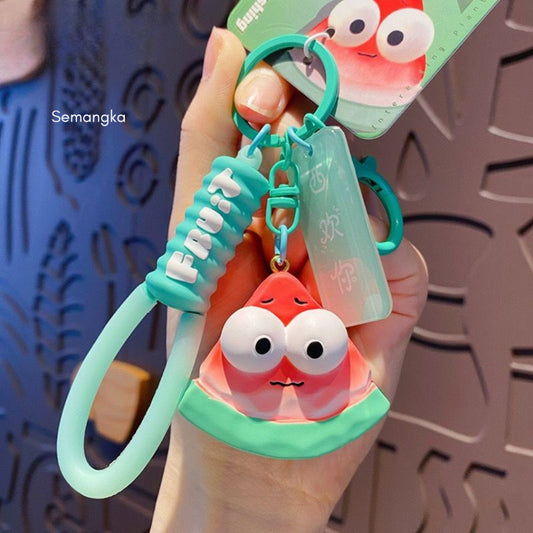 Pekanbaru Gantungan Kunci Motif Buah Sayur Mata Besar Cute Fruit Vegatable Keychain Gemoy Big Eye