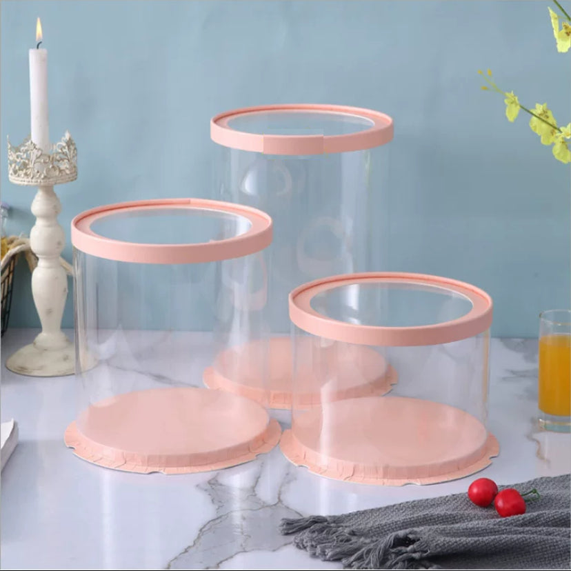 Pekanbaru Cake Box / Kotak Kue Mika Bening Bulat Berbagai Ukuran