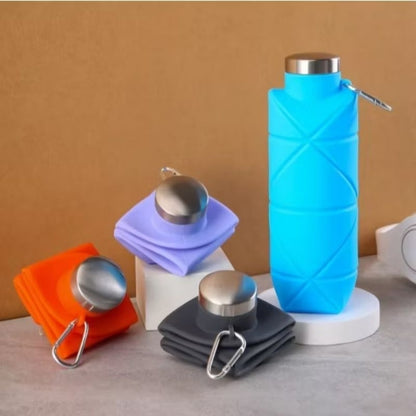 Pekanbaru Botol Minum Lipat Collapsible Reusable Silicone Water Bottle Botol Air Minum Lipat Botol Lipat 700Ml.
