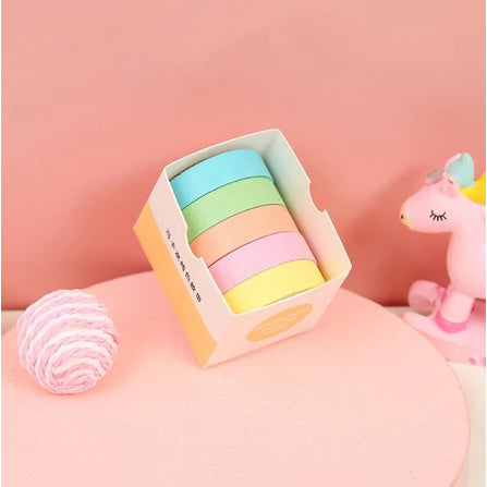 Pekanbaru Roll Masking Washi Tape Set 5 Pcs Basic Pattern Isi 5 Selotip Bahan Kertas Washi