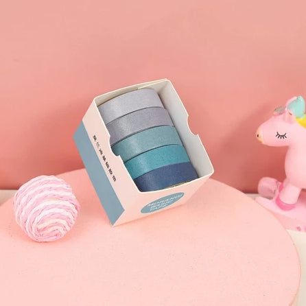 Pekanbaru Roll Masking Washi Tape Set 5 Pcs Basic Pattern Isi 5 Selotip Bahan Kertas Washi