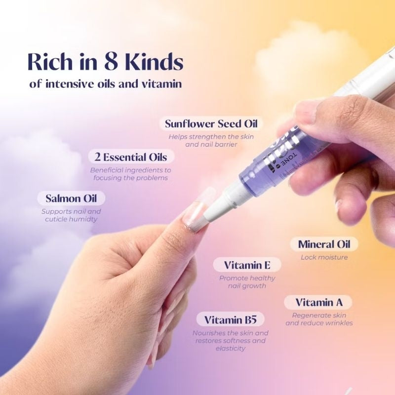 Pekanbaru Brasov Vitamin Kuku Nail Care Pen Tone 4Ml With Essential Oil | Lavender, Tea Tree, Myrtlelemon Nail Care