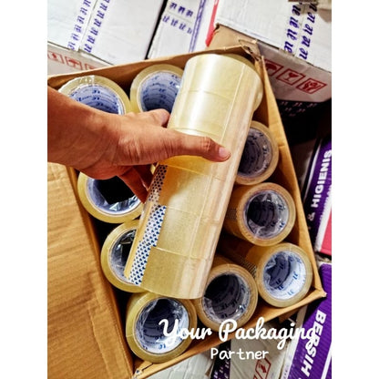 Pekanbaru Lakban Opp Tape Bening / Coklat 45Mm 90 Yard Ekonomis Murah / Isolasi Besar