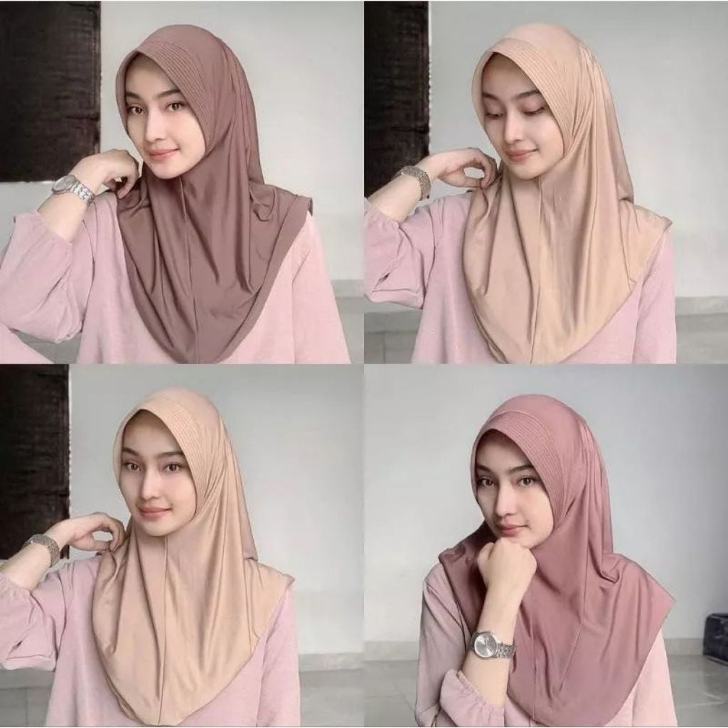 Pekanbaru Jilbab Hijab Bergo sport Nutup Dada /Hijab Volly Jumbo Jersey