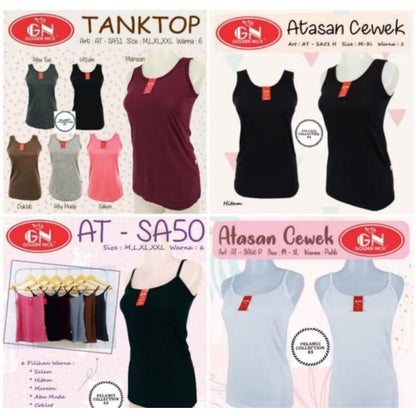 Pekanbaru Tanktop wanita dewasa tali kecil /besar singlet wanita golden Nick M-XXL Best