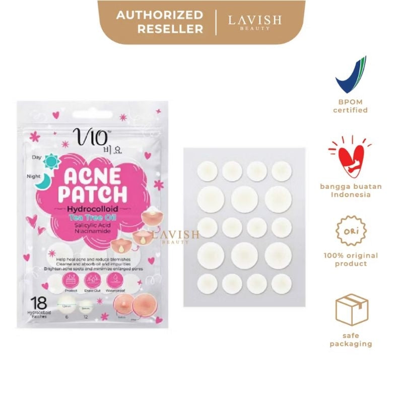 Pekanbaru (Bpom) Vio Acne Patch Hydrocolloid Tea Tree Oil (18 Patches)[Bpom] Missha Acne Patch /Cabut Jerawat/Stiker Jerawat Speedy Solution Anti Trouble Patch