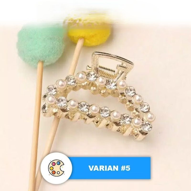 Pekanbaru Jedai 5Cm Mutiara Elegan / Jepit Rambut Alloy Korea Mutiara Permata