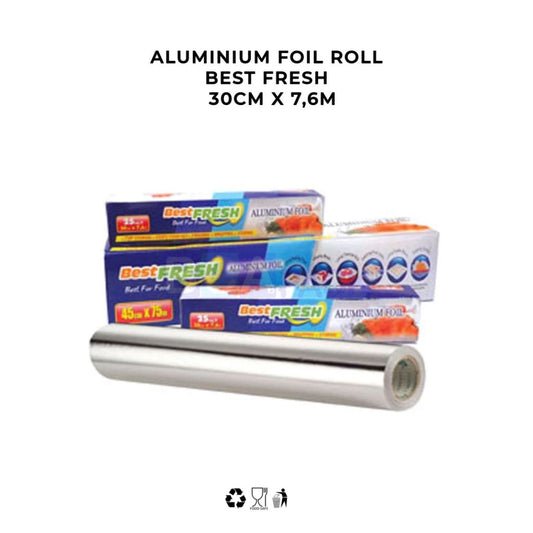 Pekanbaru Alumunium Foil Roll Best Fresh Pembungkus 30 cm x 7,6 m Makanan Baking Ayam Roti Makanan Gulungan