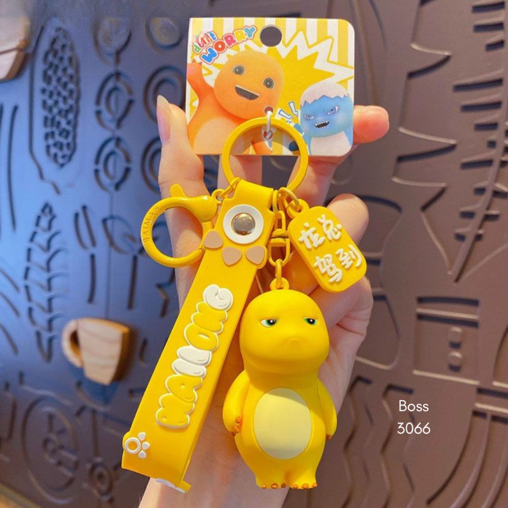 Pekanbaru Gantungan Kunci Nailong Dino Kuning Karakter Emoticon Full Body Badan Gemoy Keychain