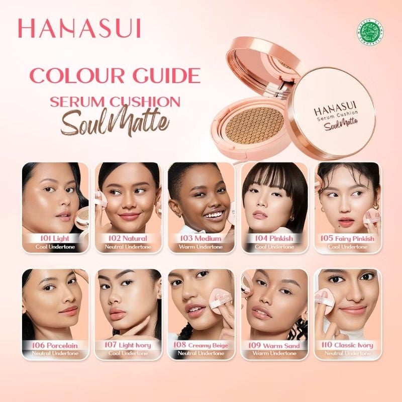 Pekanbaru Hanasui Serum Cushion Soulmatte Foundation Bedak