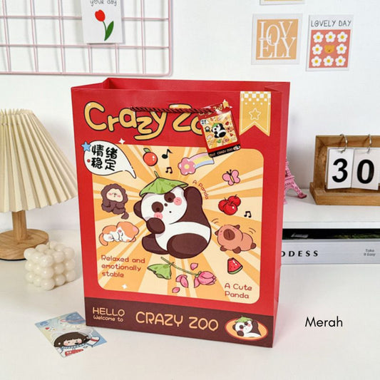 Pekanbaru Paper Bag Crazy Zoo Capybara Koala Panda Tas Kado Goodie Bag Kartun Tali Atas Souvenir
