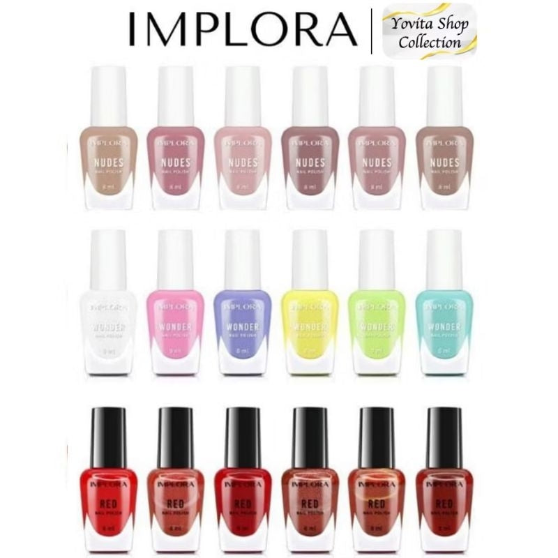 Pekanbaru Implora Nail Polish | Kutek Implora Red | Clear | Nudes | Wonder