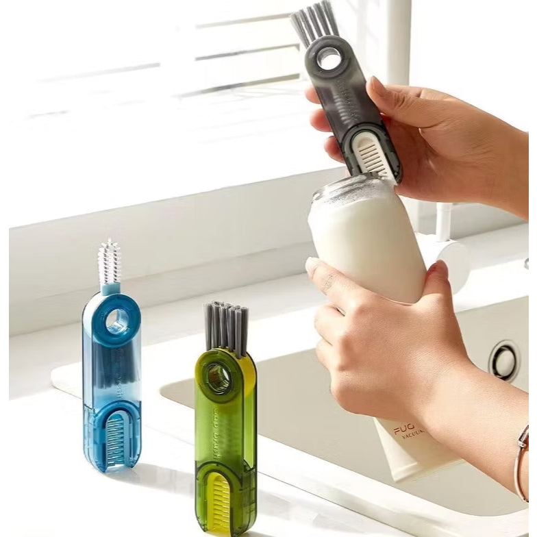 Pekanbaru HR- SIKAT PEMBERSIH BOTOL BAYI  SILIKON 3IN1 / SIKAT GELAS TUMBLR TUTUP BOTOL MINUM ANAK SILIKON GAGANG PANJANG SERBAGUNA MULTIFUNGSI / BOTTLE BRUSH SILICONE