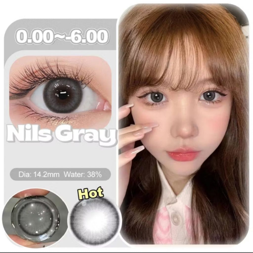 Pekanbaru Magister Softlens Minus Nils Brown Gray 14.2Mm 14.5Mm Lensa Kontak Warna Natural Lens Wedding