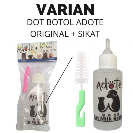 Pekanbaru Botol Dot Susu Anak Kucing Cats Anjing Kelinci Paket Original Adote Botol 100 ml + Sikat