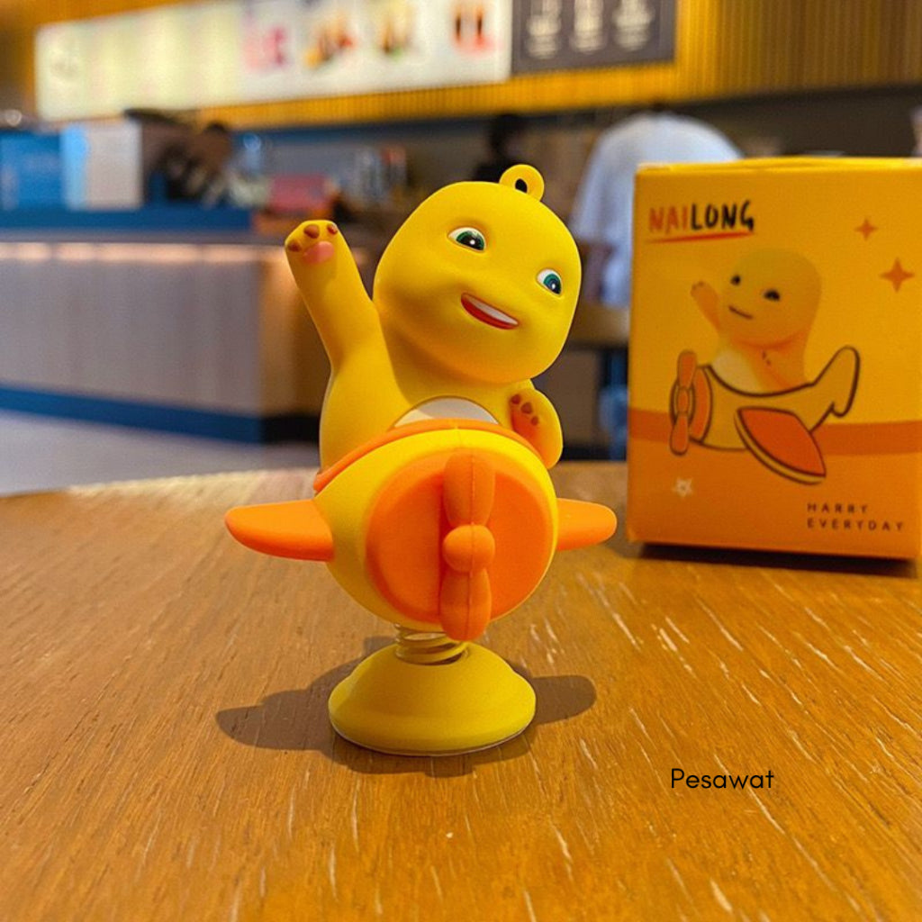 Pekanbaru Pajangan Mobil Motor Nailong Dino Kuning Hiasan Dashboard Mini Figure Goyang Unik