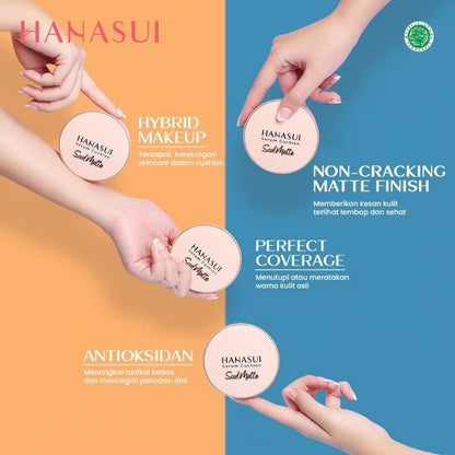 Pekanbaru Hanasui Serum Cushion Soulmatte Foundation Bedak