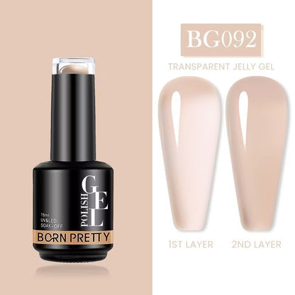 Pekanbaru [Bpom] Born Pretty Jelly Gel Polish 15Ml Nude Nail Gel Polish Cat Kuku Kutek Gel Nail Art Uv Led Gel