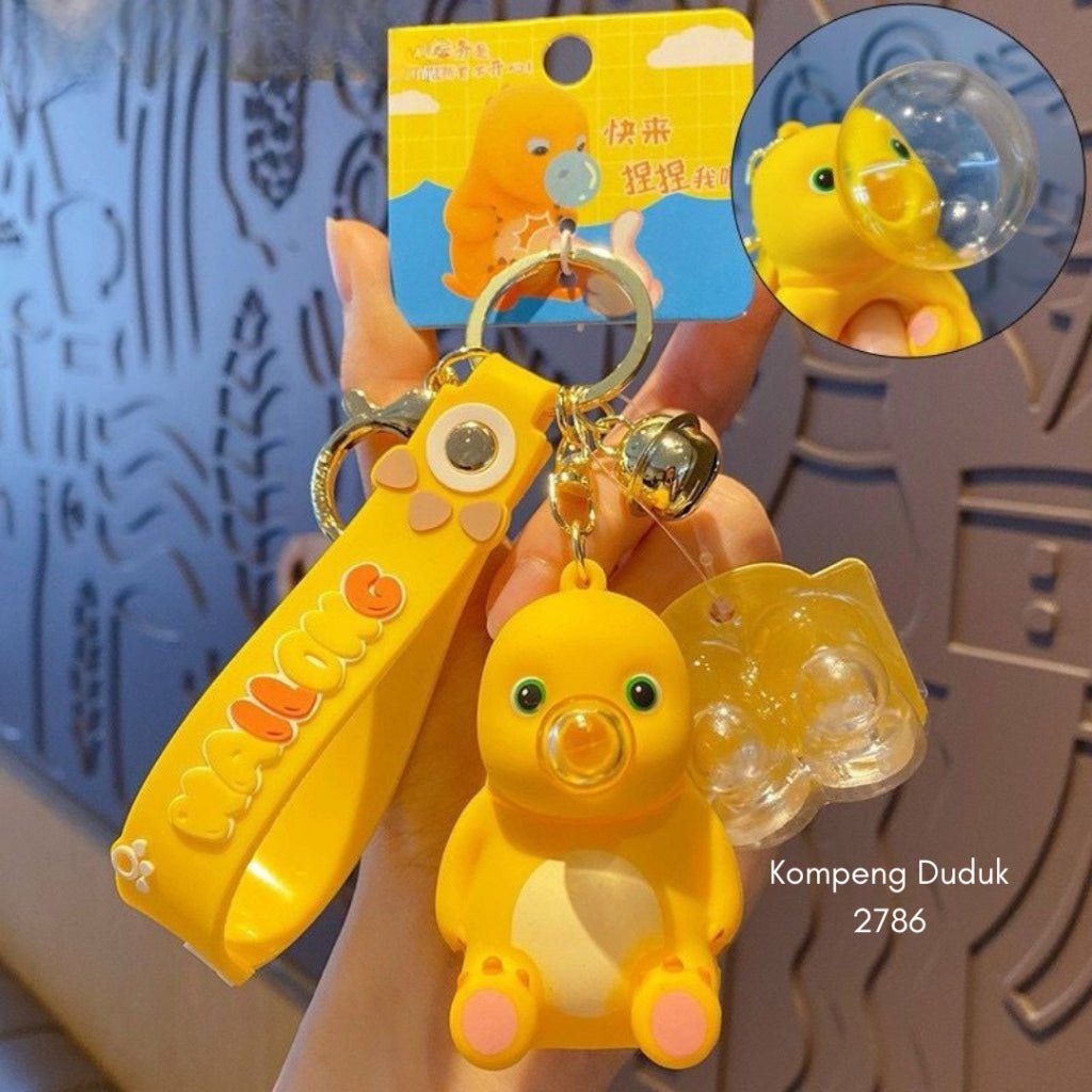 Pekanbaru Gantungan Kunci Nailong Dino Kuning Karakter Emoticon Full Body Badan Gemoy Keychain