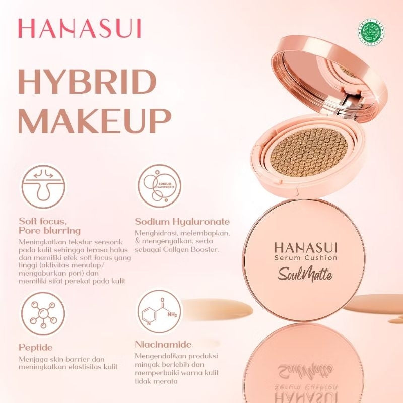 Pekanbaru Hanasui Serum Cushion Soulmatte Foundation Bedak
