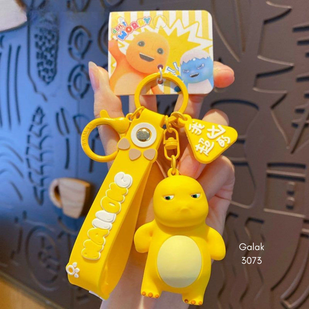 Pekanbaru Gantungan Kunci Nailong Dino Kuning Karakter Emoticon Full Body Badan Gemoy Keychain