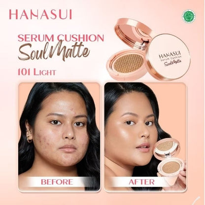 Pekanbaru Hanasui Serum Cushion Soulmatte Foundation Bedak