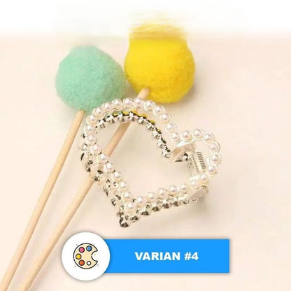Pekanbaru Jedai 5Cm Mutiara Elegan / Jepit Rambut Alloy Korea Mutiara Permata