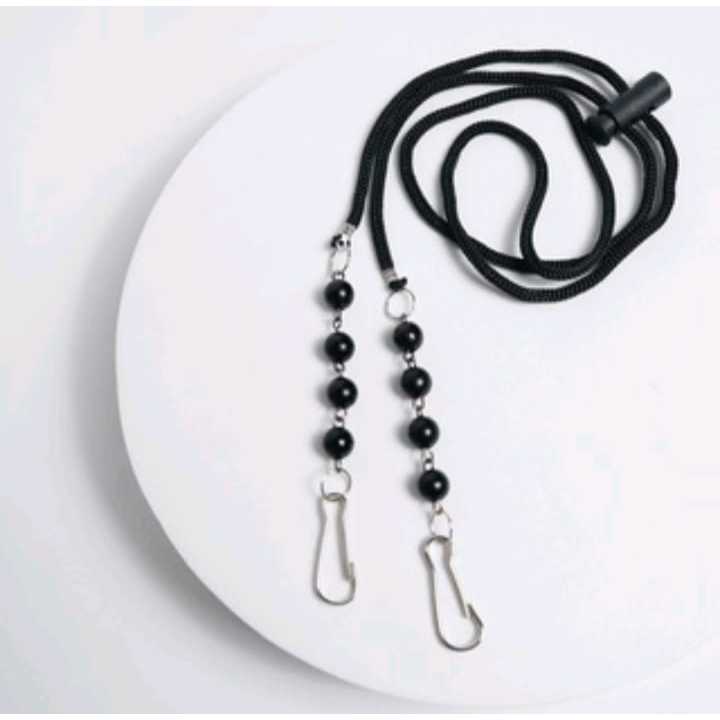 Pekanbaru Strap Masker Kristal Mutiara 2in1Kalung Pengait Konektor Lanyard masker HEADLOOP HIJAB