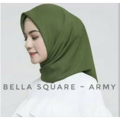 Pekanbaru Jilbab bella square berbahan polly cotton dengan ukuran 110 cm x 110 cm