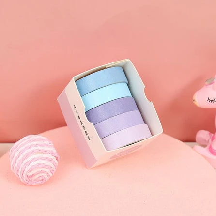 Pekanbaru Roll Masking Washi Tape Set 5 Pcs Basic Pattern Isi 5 Selotip Bahan Kertas Washi