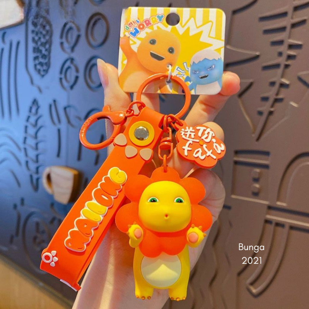 Pekanbaru Gantungan Kunci Nailong Dino Kuning Karakter Emoticon Full Body Badan Gemoy Keychain