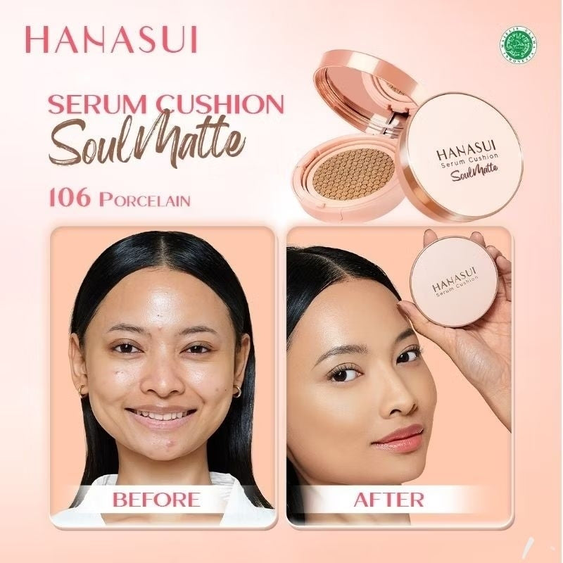 Pekanbaru Hanasui Serum Cushion Soulmatte Foundation Bedak