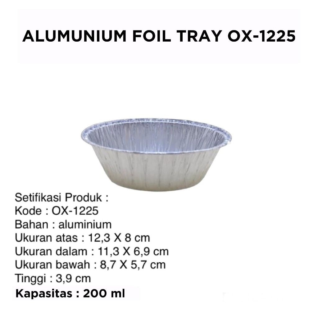 Pekanbaru 25 Pcs Alumunium Foil Tray BX 4381 Kemasan Dimsum Mentai Lasagna Macaroni Schotel Spaghetti Brulee