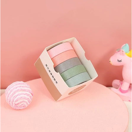 Pekanbaru Roll Masking Washi Tape Set 5 Pcs Basic Pattern Isi 5 Selotip Bahan Kertas Washi