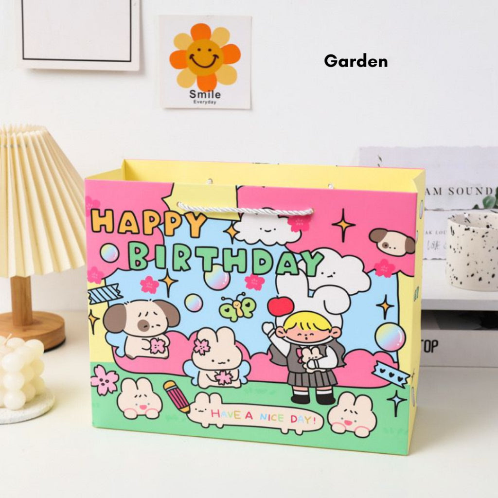 Pekanbaru Paper Bag Happy Birthday Motif Ultah Tas Kado Aesthetic Tali Atas Souvenir Printing