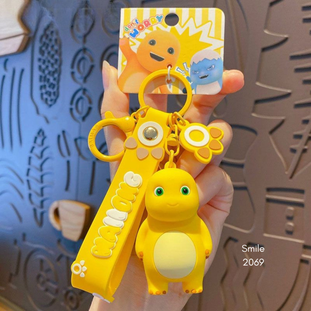 Pekanbaru Gantungan Kunci Nailong Dino Kuning Karakter Emoticon Full Body Badan Gemoy Keychain