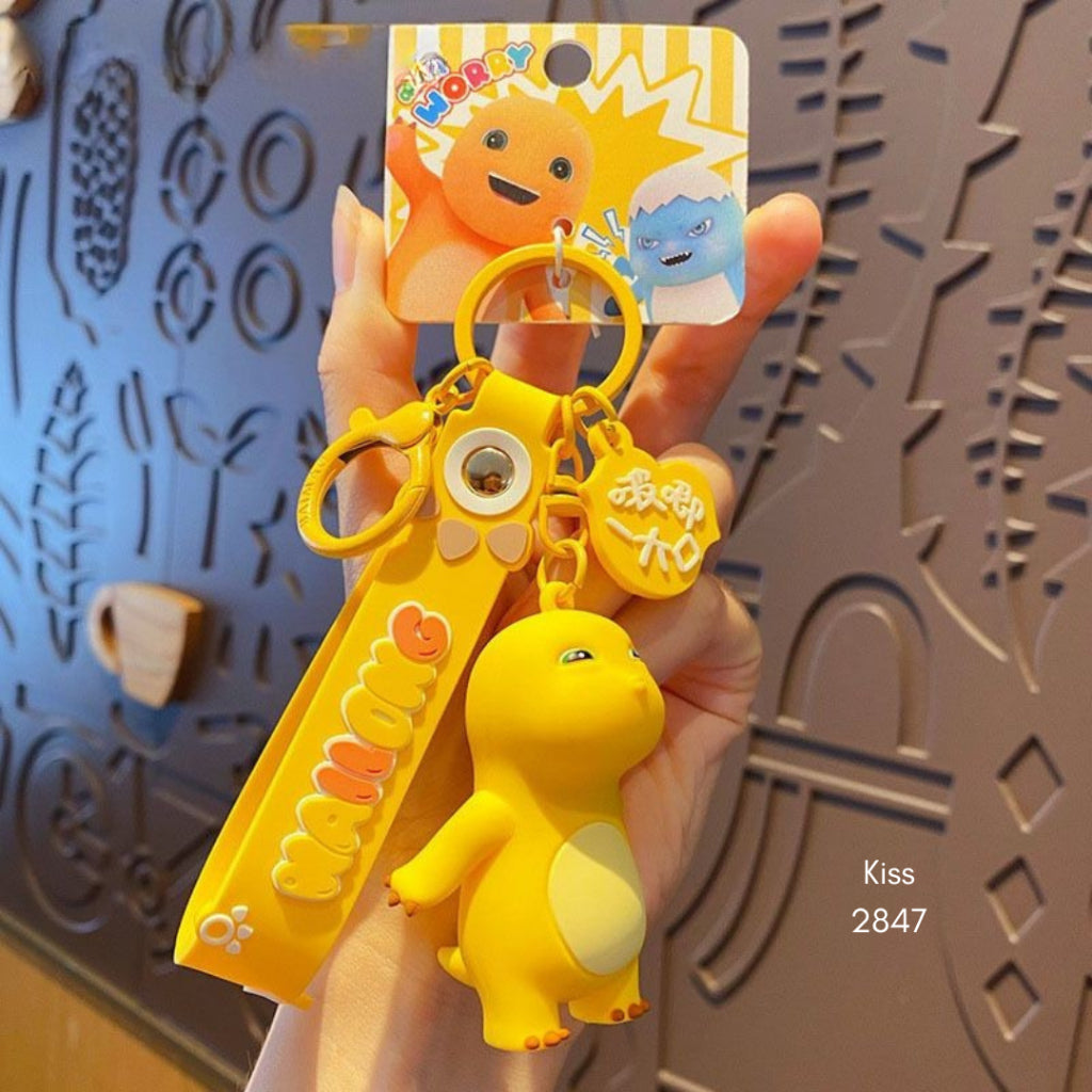 Pekanbaru Gantungan Kunci Nailong Dino Kuning Karakter Emoticon Full Body Badan Gemoy Keychain