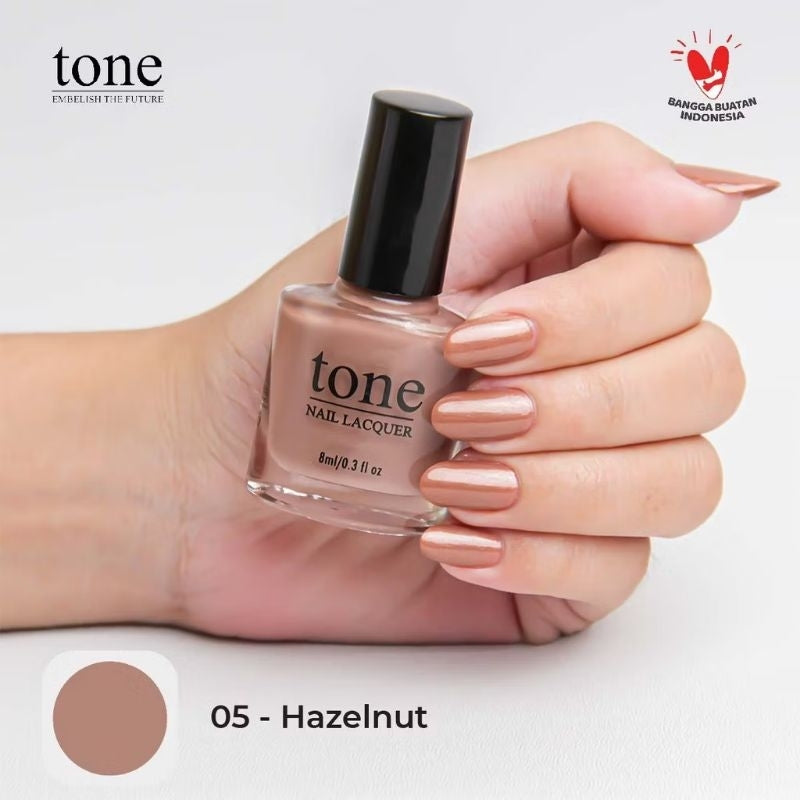 Pekanbaru Lacquer Kutek Tone Nail  Nude Halal Murah 8Ml | Cat Kuku Tone Nail Polish 8Ml