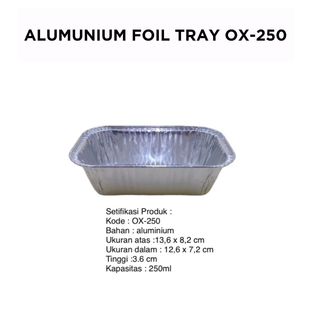 Pekanbaru 25 Pcs Alumunium Foil Tray BX 4381 Kemasan Dimsum Mentai Lasagna Macaroni Schotel Spaghetti Brulee