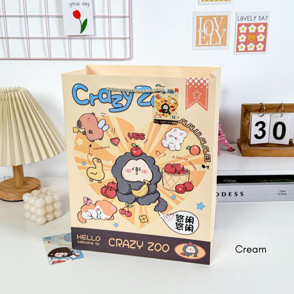 Pekanbaru Paper Bag Crazy Zoo Capybara Koala Panda Tas Kado Goodie Bag Kartun Tali Atas Souvenir