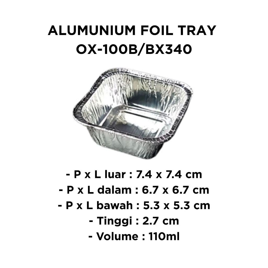 Pekanbaru 25 Pcs Alumunium Foil Tray BX 4381 Kemasan Dimsum Mentai Lasagna Macaroni Schotel Spaghetti Brulee