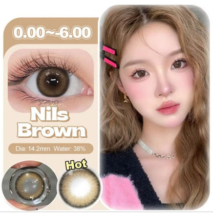 Pekanbaru Magister Softlens Minus Nils Brown Gray 14.2Mm 14.5Mm Lensa Kontak Warna Natural Lens Wedding