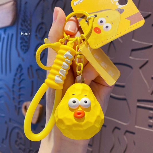 Pekanbaru Gantungan Kunci Motif Buah Sayur Mata Besar Cute Fruit Vegatable Keychain Gemoy Big Eye