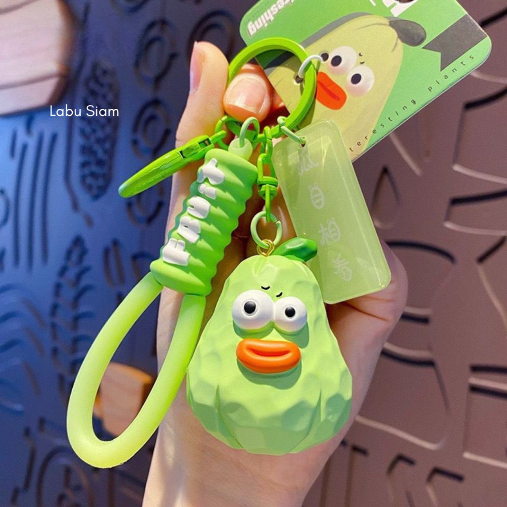 Pekanbaru Gantungan Kunci Motif Buah Sayur Mata Besar Cute Fruit Vegatable Keychain Gemoy Big Eye