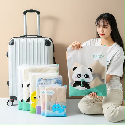 Pekanbaru Ziplock Travel Karakter Hewan Panda Lucu Pouch Penyimpanan Serbaguna