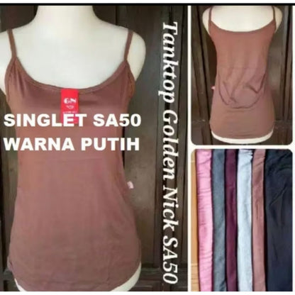 Pekanbaru Tanktop wanita dewasa tali kecil /besar singlet wanita golden Nick M-XXL Best