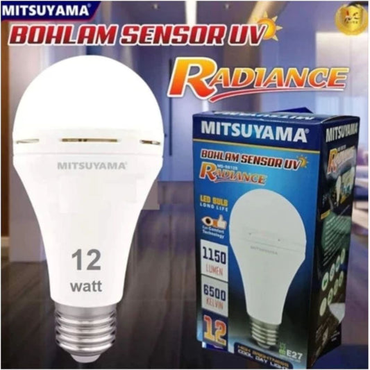 Pekanbaru Bola Lampu Pintar Sensor UV Nyala Otomatis Bohlam LED Bulb Mitsuyama MS-9809R Radiance Long Life