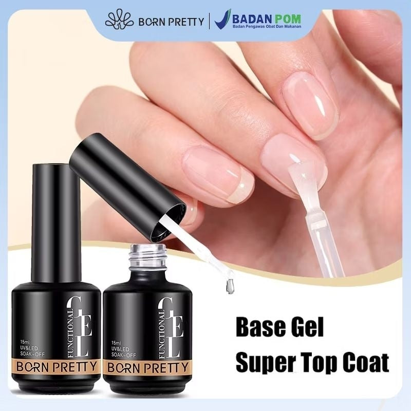 Pekanbaru [Bpom] Born Pretty 15Ml Kutek Gel Base Coat Nail Gel Top Coat Kutek Nail Art Kuku Kutek Gel Uv