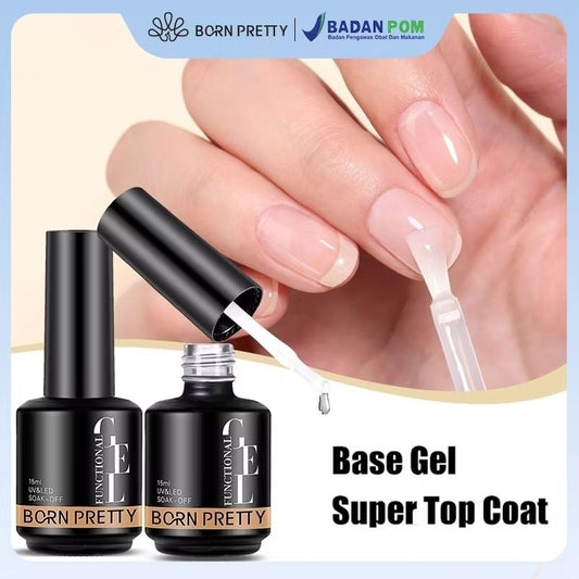 Pekanbaru [Bpom] Born Pretty 15Ml Kutek Gel Base Coat Nail Gel Top Coat Kutek Nail Art Kuku Kutek Gel Uv