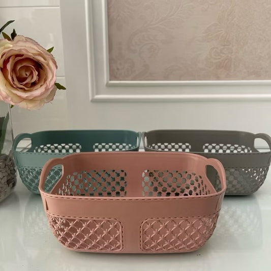 Pekanbaru ( 3 PCS) Basket NONA / Keranjang Estetik High Quality / Keranjang Skincare / Keranjang serbaguna / Mini Basket Atk